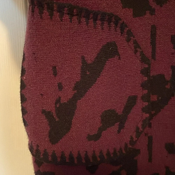 Simply couture sweater M/L cardigan coat front pocket 3/4 sleeves abstract print - Picture 8 of 11